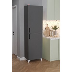 Çok Amaçlı Dolap Tuna Erzak Dolabı Banyo Dolabı Kiler Dolabı Mutfak Dolabı Antrasit