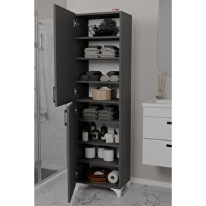 Çok Amaçlı Dolap Tuna Erzak Dolabı Banyo Dolabı Kiler Dolabı Mutfak Dolabı Antrasit