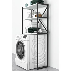 Bofigo 3 Raflı Metal Banyo Düzenleyici Metal Banyo Rafı Çamaşır Makinası Üstü Beyaz