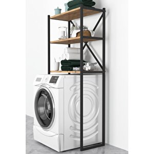 Bofigo 3 Raflı Metal Banyo Düzenleyici Metal Banyo Rafı Çamaşır Makinası Üstü Çam