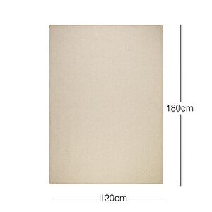 Ocean Home Textile Yıkanabilir Jüt Görünümlü Krem Renk Hasır Desenli Halı Kilim 120 X 180 Cm