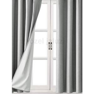 1. Kalite Gri Blackout (karartma) Pilesiz Güneşlik (528) 230x260 cm