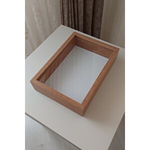 Ledsiz Yeni Trend 25x35 Cm Bambu Derin Gül Tasarım Çerçevesi! Gül Kutusu Anı Çerçevesi! Isimsiz