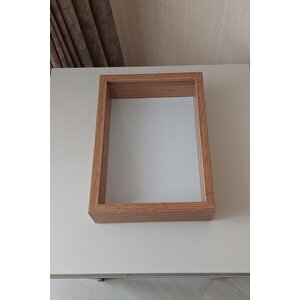 Ledsiz Yeni Trend 25x35 Cm Bambu Derin Gül Tasarım Çerçevesi! Gül Kutusu Anı Çerçevesi! Isimsiz