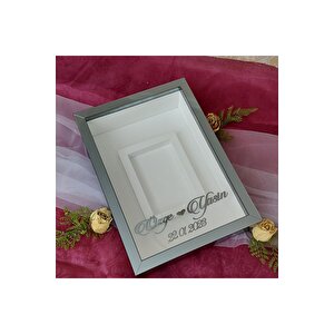 Yeni Model 25x35 Cm Füme Isimli Fotoğraf Alanlı Model Tasarım Gül Kutusu Anı Çerçevesi!