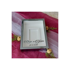 Yeni Model 25x35 Cm Füme Isimli Fotoğraf Alanlı Model Tasarım Gül Kutusu Anı Çerçevesi!