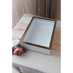 Ledsiz 25x35 Cm Beyaz-bronz Derin Gül Tasarım Çerçevesi! Gül Kutusu Anı Çerçevesi! Isimsiz