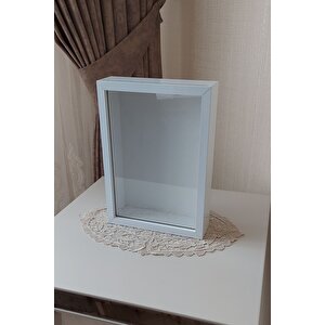 Ledsiz Yeni Trend 25x35 Cm Beyaz Derin Gül Tasarım Çerçevesi! Gül Kutusu Anı Çerçevesi! Isimsiz