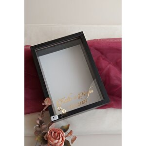Yeni Model 25x35 Cm Siyah Ledli Derin Gül Tasarım Çerçevesi! Plastik Gül Kutusu Anı Çerçevesi!