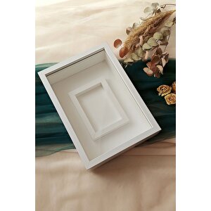25x35 Cm Beyaz Fotoğraf Alanlı Model Tasarım Gül Kutusu! Isimsiz Ledsiz Çerçeve