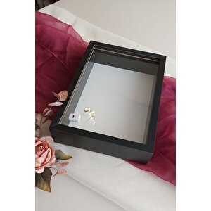 Ledli Yeni Trend 25x35 Cm Siyah Derin Gül Tasarım Çerçevesi! Gül Kutusu Anı Çerçevesi! Isimsiz