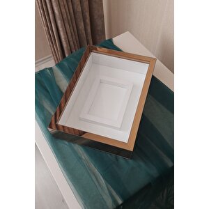 25x35 Cm Bronz Pleksi Kaplı Fotoğraf Alanlı Model Tasarım Gül Kutusu Anı Çerçevesi!