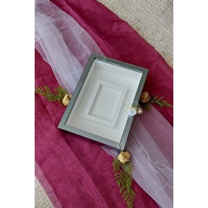 25x35 Cm Füme Renkli Fotoğraf Alanlı Model Tasarım Gül Kutusu Anı Çerçevesi! Isimsiz Ledli!