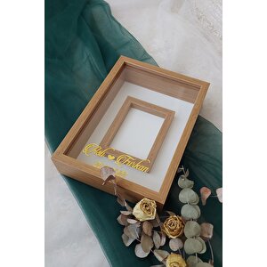 Yeni Model 25x35 Cm Bambu Isimli Ledsiz Fotoğraf Alanlı Model Tasarım Gül Kutusu Anı Çerçevesi!