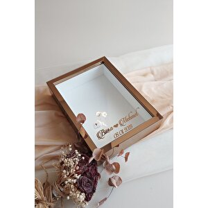 Yeni Model 25x35 Cm Bronz Kaplı Ledli Derin Gül Tasarım Çerçevesi! Gül Kutusu Anı Çerçevesi!