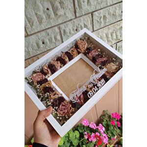 Yeni Model 25x35 Cm Fotoğraf Alanlı Model Tasarım Gül Kutusu Anı Çerçevesi! Isimli Ledsiz