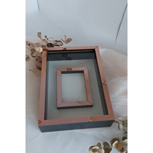 25x35 Cm Siya-rose Fotoğraf Alanlı Model Tasarım Gül Kutusu Anı Çerçevesi! Yeni Model Çerçeve!