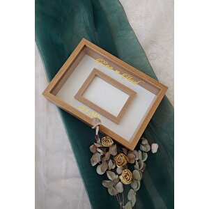 25x35 Cm Bambu Yatay Fotoğraf Alanlı Model Tasarım Gül Kutusu Anı Çerçevesi! Ayna Çerçeve!