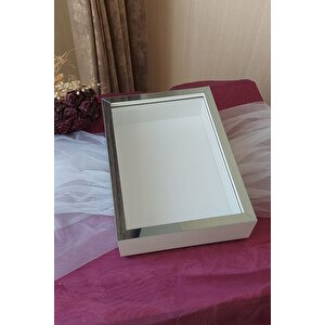 Ledsiz 25x35 Cm Beyaz-füme Derin Gül Tasarım Çerçevesi! Gül Kutusu Anı Çerçevesi! Isimsiz