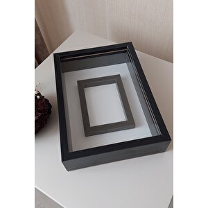 25x35 Cm Siyah Renkli Fotoğraf Alanlı Model Tasarım Gül Kutusu Anı Çerçevesi! Yeni Model Çerçeve!