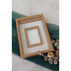 25x35 Cm Bambu Fotoğraf Alanlı Model Tasarım Gül Kutusu Anı Çerçevesi! Ledsiz Isimsiz