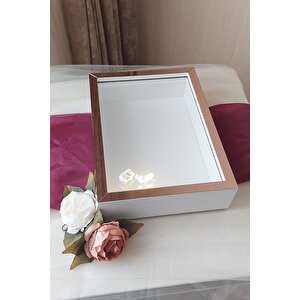 Ledli Yeni Trend 25x35 Cm Beyaz-rose Derin Gül Tasarım Çerçevesi! Gül Kutusu Anı Çerçevesi! Isimsiz