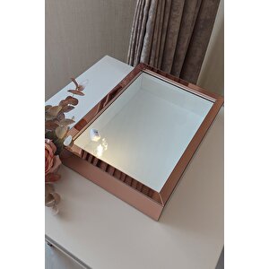 Ledli Yeni Trend 25x35 Cm Rosegold Derin Gül Tasarım Çerçevesi! Gül Kutusu Anı Çerçevesi! Isimsiz