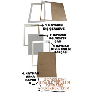 Yeni Model 25x35 Cm Füme-beyaz Ledli Fotoğraf Alanlı Model Tasarım Gül Kutusu Anı Çerçevesi!