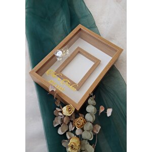 25x35 Cm Bambu Yatay Fotoğraf Alanlı Model Tasarım Gül Kutusu Anı Çerçevesi! Isimli Ledli