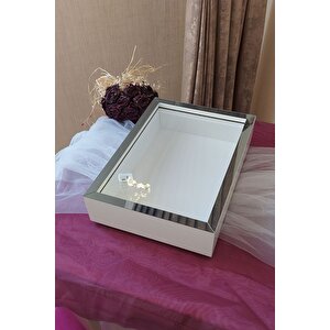 Ledli Yeni Trend 25x35 Cm Gümüş Derin Gül Tasarım Çerçevesi! Gül Kutusu Anı Çerçevesi! Isimsiz