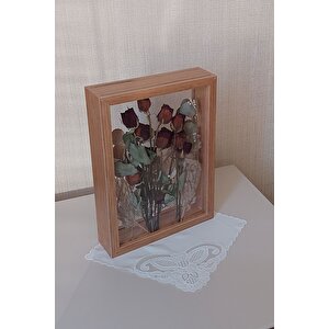 25x35 Cm Çift Yönlü Derin Gül Çerçevesi! Gelin Buketi Çerçevesi! Bambu