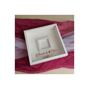35x35 Cm Fotoğraf Bölümlü Tasarım Gül Kutusu Anı Çerçevesi! Ayna Çerçeve! Hkm Ticaret