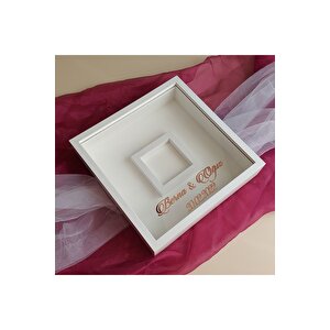 35x35 Cm Fotoğraf Bölümlü Tasarım Gül Kutusu Anı Çerçevesi! Ayna Çerçeve! Hkm Ticaret