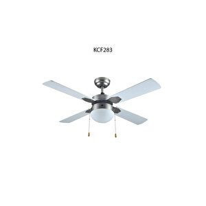 Kcf-283 108 Cm Çap Saten Ni̇kel + Beyaz Avi̇zeli̇ Vanti̇latör 4 Kanatli Büyük Ti̇p