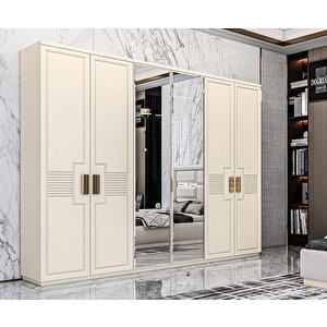 Alya Tamamı Mdf 6 Kapaklı Membran Kaplama Gardırop Dolap Montaj Dahil