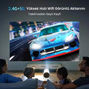 FullHD Android11 BT5.0 Wifi5 120ANSI Lümen IOS/Android Taşınabilir Akıllı LED Projeksiyon HY300 PLUS