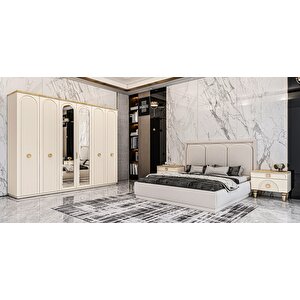 Seren Tamamı Mdf 6 Kapaklı Membran Kaplama Yatak Odası Takımı Baza Hariç Montaj Dahil