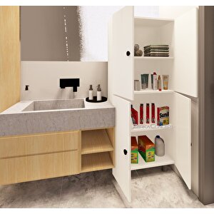 Mut Mdf 4 Raflı Çok Amaçlı Mutfak Banyo Ayakkabılık Dolabı 50cm
