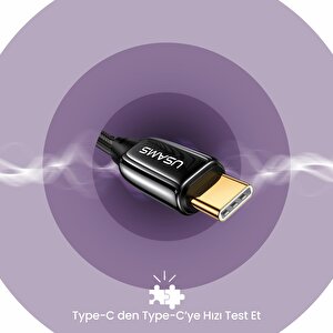 Usams Us-sj581 Pd3.1 Type-c To Type-c Çinko Alaşım 240w Hızlı Şarj Ve Data Kablosu 2m