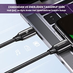 Usams Us-sj581 Pd3.1 Type-c To Type-c Çinko Alaşım 240w Hızlı Şarj Ve Data Kablosu 2m
