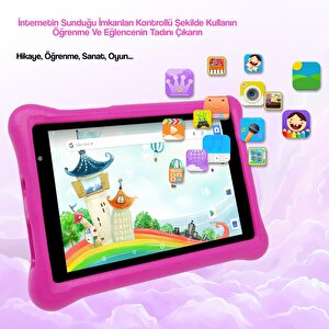 Npo 8" Ips Ekran 4gb 64gb Android 13.0 A133p 1.8ghz Antişok Çocuk Tableti, Kids Tablet Pembe Rs407+