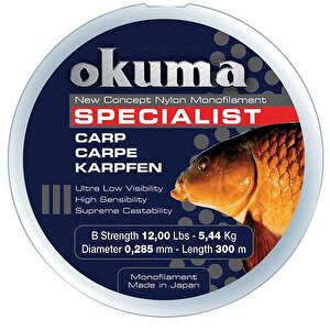Okuma Carp 300 Mt 12,00 Lb 5,45 Kg 0,28 Mm Camou Misina