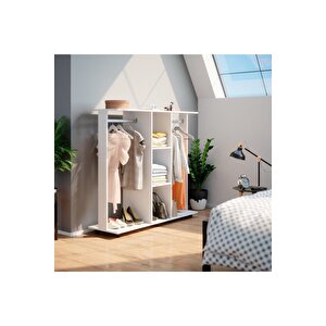 Funda Açık Giyinme Dolabı Çok Amaçlı Dolap Gardırop 80 Cm Beyaz