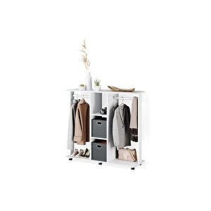 Funda Açık Giyinme Dolabı Çok Amaçlı Dolap Gardırop 80 Cm Beyaz