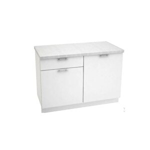 Defne Mutfak Alt Modül 120 Cm Beyaz -tezgah Dahil Değil