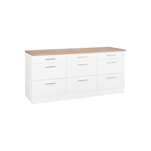 Arita Mutfak Çekmeceli Alt Modül 120 Cm Beyaz- Tezgah Dahil Td-ari-011