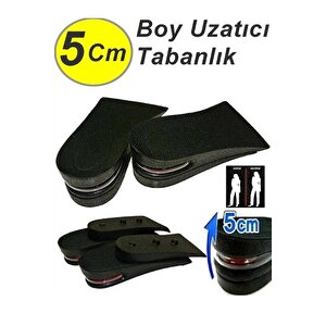 Boy Uzatıcı Tabanlık Hava Yastıklı Ayakkabı Içi Topuk Yükseltici 5 Cm Siyah