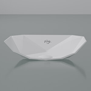 Rb040 Ruby Tezgah Üzeri Lavabo 40x40 Cm  İnci Mat Beyaz