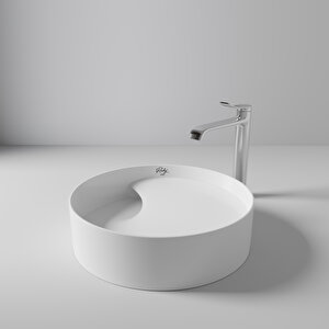 Rb141 Ruby Tezgah Üzeri Lavabo Ø40 Cm İnci Mat Beyaz