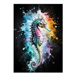 Deniz Atı Ve Boyalar Art Mdf Tablo 25cmx 35cm